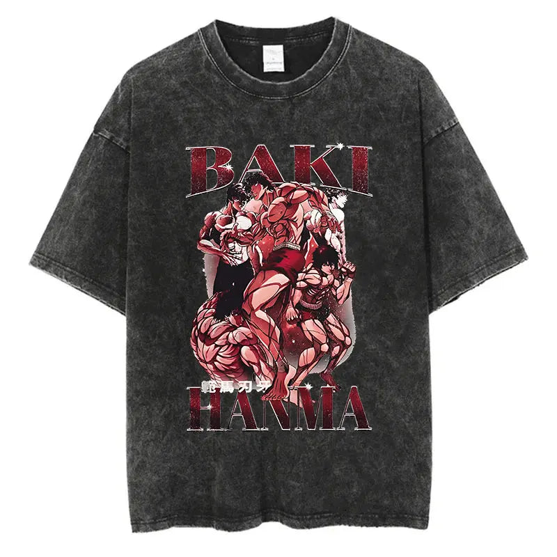 Camiseta Anime Baki Harajuku Oversize