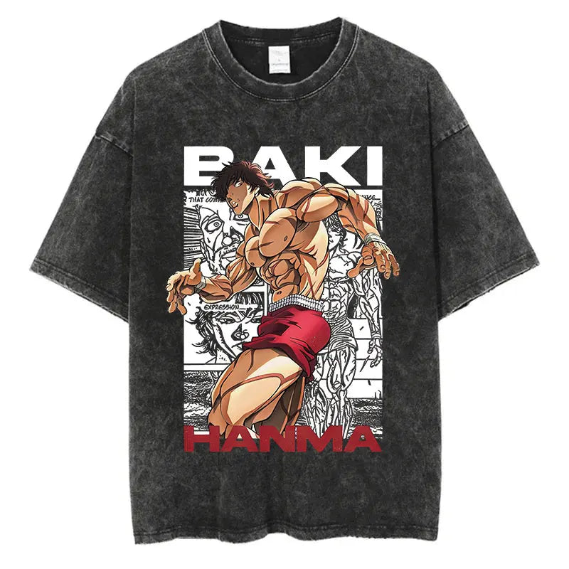 Camiseta Anime Baki Harajuku Oversize