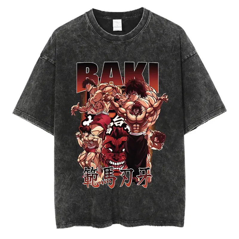 Camiseta Anime Baki Harajuku Oversize