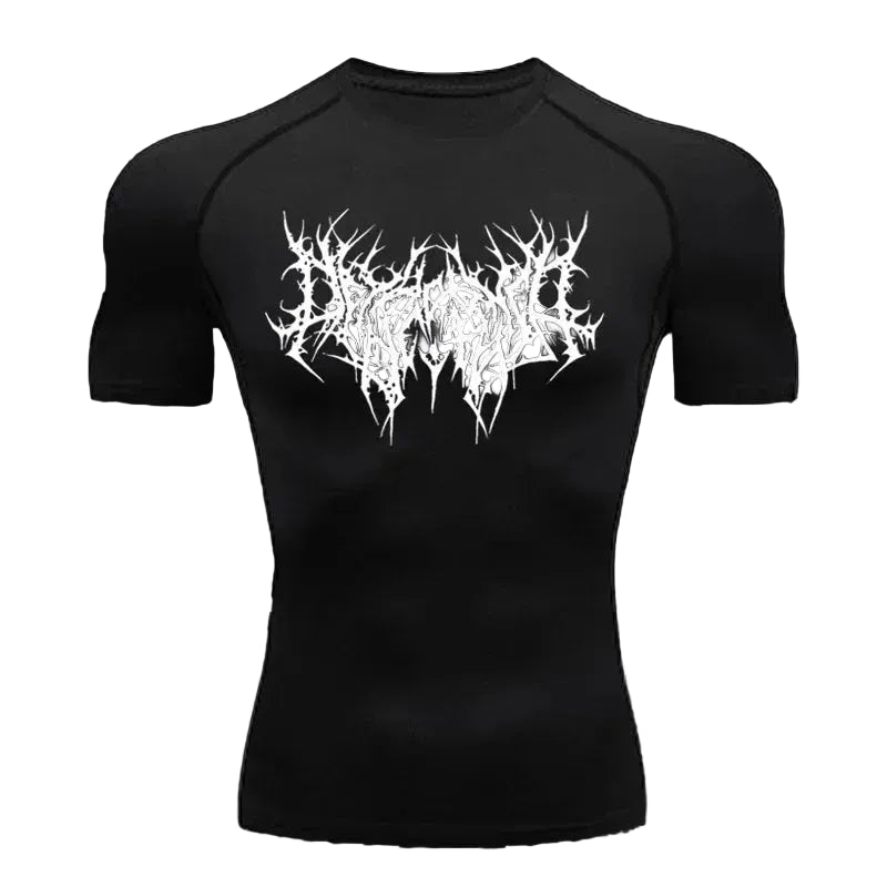 Playera de compresión gótica Y2K