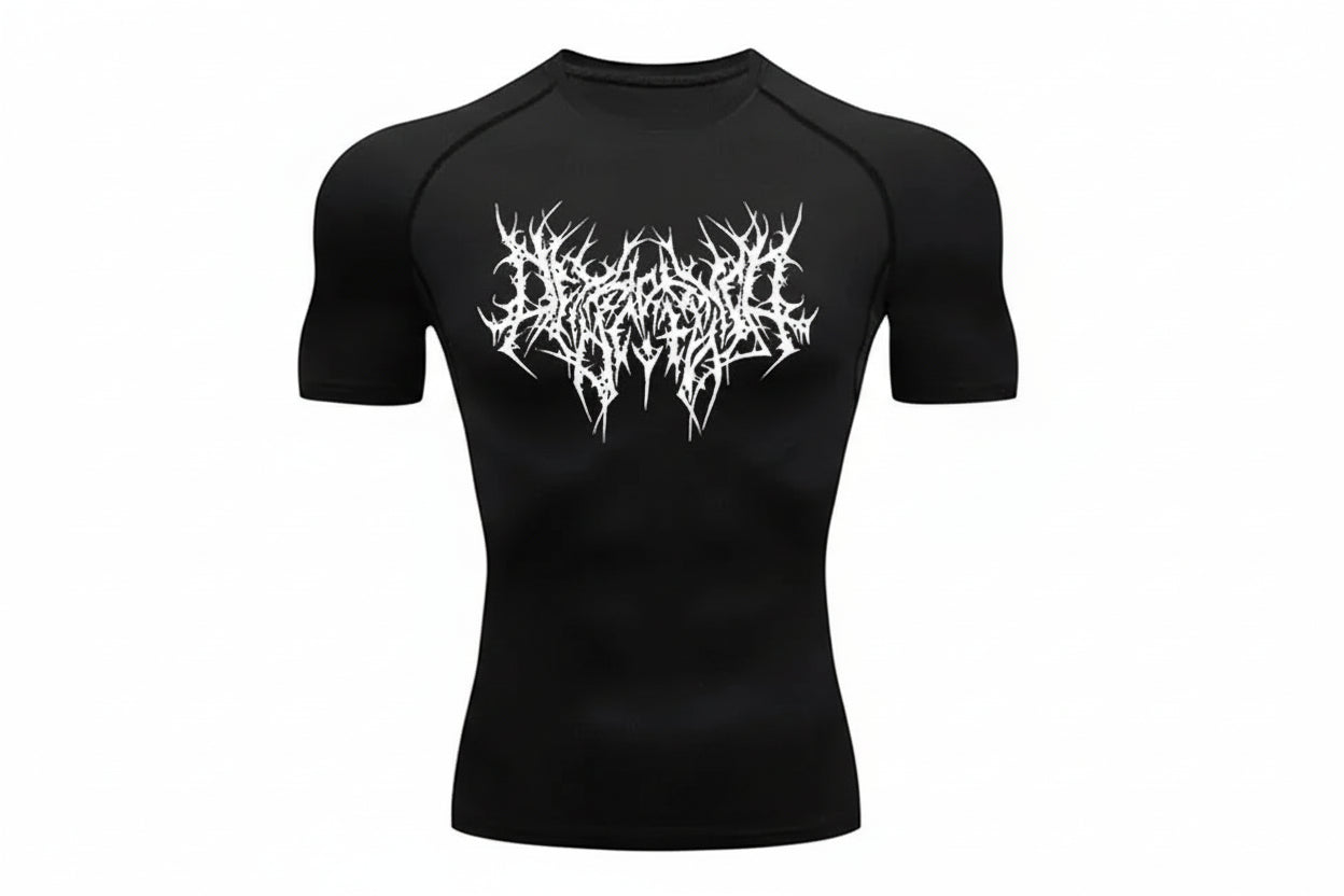 Playera de compresión gótica Y2K