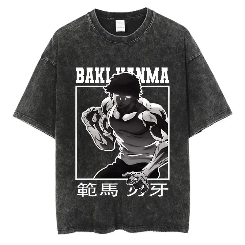 Camiseta Anime Baki Harajuku Oversize