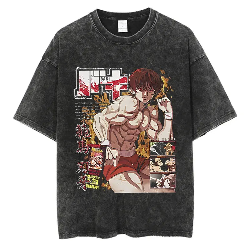 Camiseta Anime Baki Harajuku Oversize